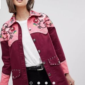 💮 ASOS Western Embroidered Denim Jacket
